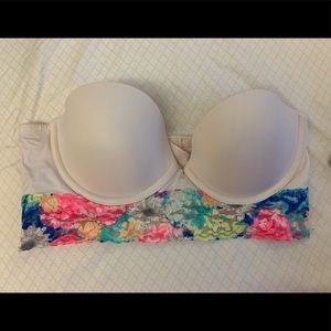 PINK White Strapless Bustier